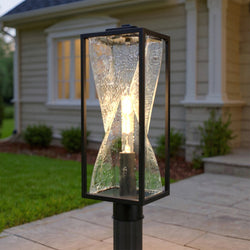 Urban Ambiance - Post Light - UQL10241 Contemporary Outdoor Post Light, 21.25''H x 7.00''W x 7.00''Dep, Matte Black Finish, Covington Collection -