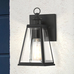 Urban Ambiance - Wall Sconce - UQL1831 New Traditional Outdoor Wall Sconce, 9.00''H x 4.50''W x 5.00''D, Matte Black Finish, Mannheim Collection -