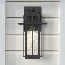 Urban Ambiance - Wall Sconce - UQL1850 Craftsman Outdoor Wall Sconce, 13.00''H x 7.00''W x 8.00''D, Mottled Black Finish, Camberwell Collection -