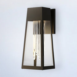 Urban Ambiance - Wall Sconce - UQL1951 Urban Loft Outdoor Wall Sconce, 18''H x 7.5''W x 9.5''D, Matte Black Finish, Peoria Collection -