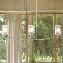 Urban Ambiance - Chandelier - UQL4427 Contemporary Indoor Chandelier, 9.50''H x 35.00''W x 4.00''D, Brushed Nickel Finish, Ravensburg Collection -
