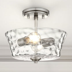 Urban Ambiance - Ceiling Light - UQL4429 Contemporary Indoor Ceiling Light, 9.75''H x 11.75''W x 11.75''D, Brushed Nickel Finish, Ravensburg Collection -
