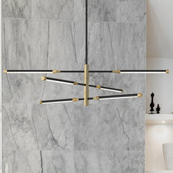 Urban Ambiance - Chandelier - UQL4500 Modern Indoor Chandelier, 10.00''H x 39.75''W x 36.00''D, Matte Black Finish, Albury Collection -