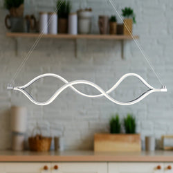 Urban Ambiance - Chandelier - UQL4571 Minimalist Indoor Chandelier, 8.50''H x 38.75''W x 3.75''D, Polished Chrome Finish, Dawlish Collection -