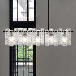 Urban Ambiance - Chandelier - UQL4630 Glam Indoor Chandelier, 10.00''H x 39.50''W x 5.50''D, Matte Black Finish, Rockingham Collection -