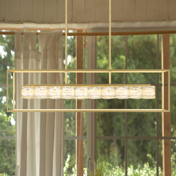 Urban Ambiance - Chandelier - UQL4680 Cosmopolitan Indoor Chandelier, 10.00''H x 35.50''W x 9.25''D, Soft Gold Finish, Menden Collection -