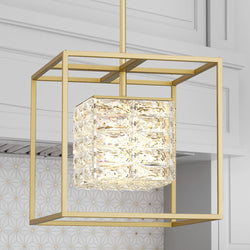 Urban Ambiance - Pendant - UQL4682 Cosmopolitan Indoor Pendant, 12.50''H x 11.75''W x 11.75''D, Soft Gold Finish, Menden Collection -