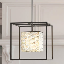 Urban Ambiance - Pendant - UQL4683 Cosmopolitan Indoor Pendant, 12.50''H x 11.75''W x 11.75''D, Matte Black Finish, Menden Collection -