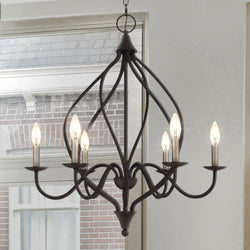 Urban Ambiance - Chandelier - UQL4710 Mediterranean Indoor Chandelier, 28.00''H x 25.00''W x 25.00''D, Old Bronze Finish, Cando Collection -