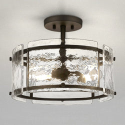 Urban Ambiance - Ceiling Light - UQL4745 Mediterranean Indoor Ceiling Light, 12.75''H x 16.00''W x 16.00''D, Earth Black Finish, Nantes Collection -