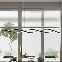 Urban Ambiance - Chandelier - UQL4930 Modern Indoor Chandelier, 3.75''H x 42.25''W x 3.25''D, Matte Black Finish, Lakota Collection -