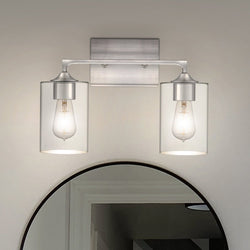 Urban Ambiance - Bath Light - UQL4980 Transitional Indoor Bath Light, 11.25''H x 16.25''W x 6.25''D, Brushed Nickel Finish, Keswick Collection -