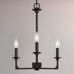 Urban Ambiance - Chandelier - UQL4991 Transitional Indoor Chandelier, 20.00''H x 16.00''W x 16.00''D, Matte Black Finish, Keswick Collection -