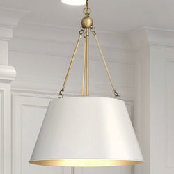 Urban Ambiance - Pendant - UQL5013 New Traditional Indoor Pendant, 25.50''H x 18.50''W x 18.50''D, White Finish, Zennor Collection -