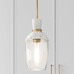 Urban Ambiance - Pendant - UQL5024 Bohemian Indoor Pendant, 13.75''H x 6.25''W x 6.25''D, Aged Brass Finish, San Sebastian Collection -