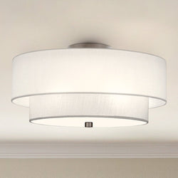 Urban Ambiance - Ceiling Light - UQL5036 Mid - Century Modern Indoor Ceiling Light, 8.00''H x 16.00''W x 16.00''D, Brushed Nickel Finish, Moers Collection -