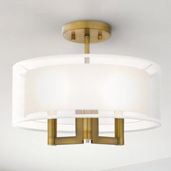 Urban Ambiance - Ceiling Light - UQL5037 Traditional Indoor Ceiling Light, 12.00''H x 15.00''W x 15.00''D, Aged Brass Finish, Moers Collection -