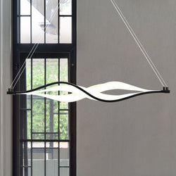 Urban Ambiance - Chandelier - UQL5080 Minimalist Indoor Chandelier, 5.00''H x 38.00''W x 7.00''D, Matte Black Finish, Fairview Collection -