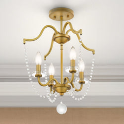 Urban Ambiance - Ceiling Light - UQL5121 English Country Indoor Ceiling Light, 19.50''H x 16.00''W x 16.00''D, Aged Brass Finish, Brampton Collection -