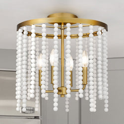 Urban Ambiance - Ceiling Light - UQL5220 Contemporary Indoor Ceiling Light, 17.5''H x 15.25''W x 15.25''D, Aged Brass Finish, Warsaw Collection -