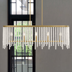 Urban Ambiance - Chandelier - UQL5221 Contemporary Indoor Chandelier, 14.5''H x 41.25''W x 13.75''D, Aged Brass Finish, Warsaw Collection -