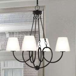Urban Ambiance - Chandelier - UQL5250 Transitional Indoor Chandelier, 27.25''H x 27''W x 27''D, Matte Black Finish, Mildura Collection -
