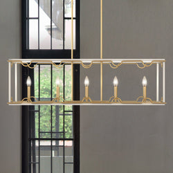 Urban Ambiance - Chandelier - UQL5270 English Country Indoor Chandelier, 12.25''H x 42''W x 12''D, Matte White Finish, Amsterdam Collection -