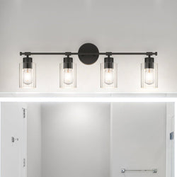 Urban Ambiance - Bath Light - UQL5292 Modern Indoor Bath Light, 10.25''H x 32.5''W x 6.25''D, Matte Black Finish, Canberra Collection -