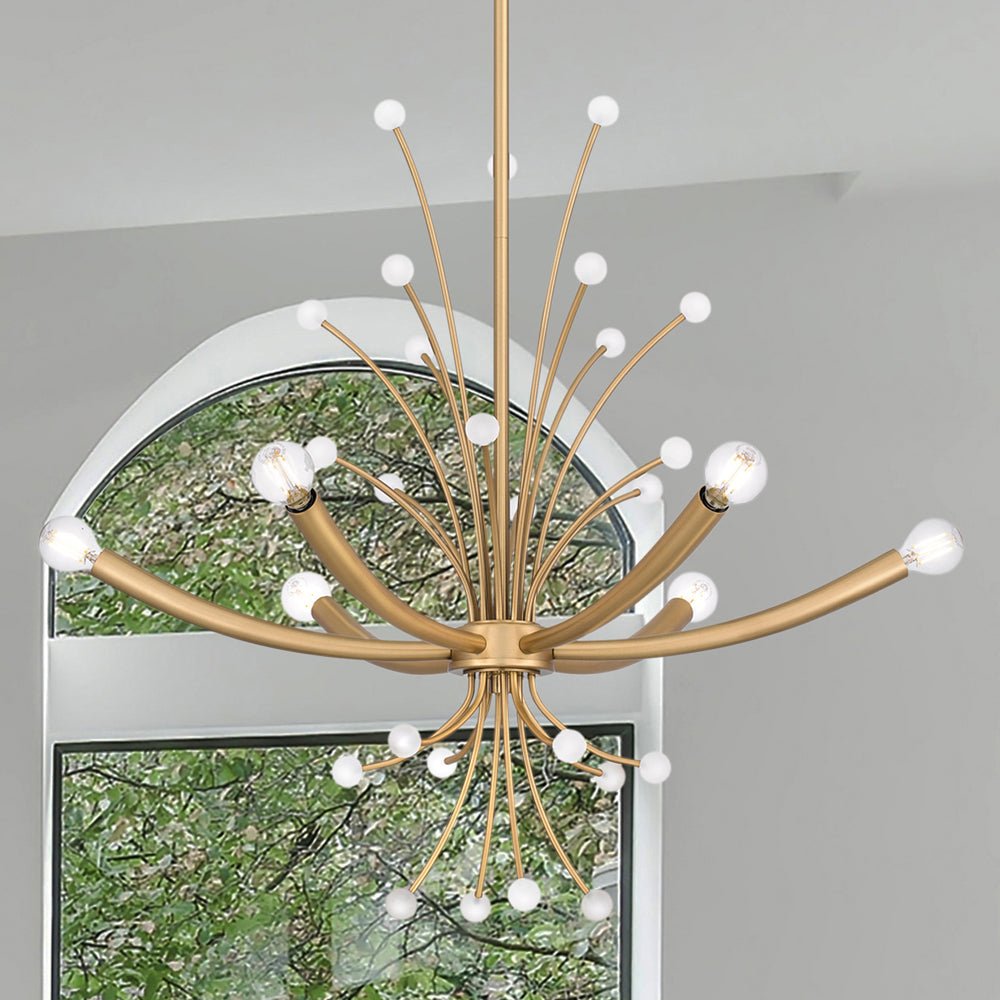 UQL5460 Glam Indoor Chandelier, 24.5''H x 29''W x 29''D, Brushed