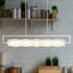 Urban Ambiance - Chandelier - UQL5480 Glam Indoor Chandelier, 7.25''H x 37.5''W x 5''D, Polished Chrome Finish, Gorton Collection -