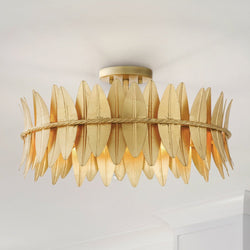 Urban Ambiance - Ceiling Light - UQL5502 Eclectic Indoor Ceiling Light, 9.5''H x 20.5''W x 20.5''D, Gold Leaf Finish, Cranston Collection -