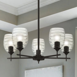 Urban Ambiance - Chandelier - UQL5515 Contemporary Indoor Chandelier, 9.25''H x 25''W x 25''D, Matte Black Finish, Northbridge Collection -