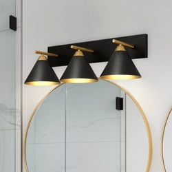 Urban Ambiance - Bath Light - UQL5541 Modern Indoor Bath Light, 8.75''H x 27.5''W x 9.5''D, Matte Black Finish, Kiel Collection -