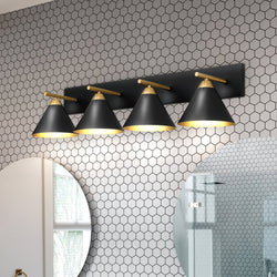 Urban Ambiance - Bath Light - UQL5542 Modern Indoor Bath Light, 8.75''H x 37.5''W x 9.5''D, Matte Black Finish, Kiel Collection -
