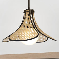 Urban Ambiance - Pendant - UQL5710 Bohemian Indoor Pendant, 13''H x 18''W x 18''D, Matte Black Finish, Zennor Collection -