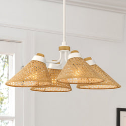 Urban Ambiance - Pendant - UQL5720 Bohemian Indoor Pendant, 9''H x 24''W x 24''D, Matte White Finish, Zennor Collection -