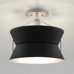 Urban Ambiance - Ceiling Light - UQL5840 Mid - Century Modern Indoor Ceiling Light, 12''H x 13''W x 13''D, Brushed Nickel Finish, Moers Collection -