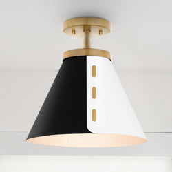 Urban Ambiance - Ceiling Light - UQL5860 Cosmopolitan Indoor Ceiling Light, 12''H x 12''W x 12''D, Brushed Weathered Brass Finish, Moers Collection -
