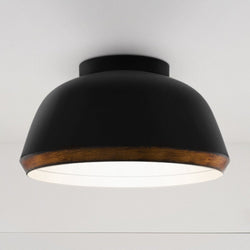 Urban Ambiance - Ceiling Light - UQL5910 Modern Rustic Indoor Ceiling Light, 8.25''H x 16''W x 16''D, Matte Black Finish, Fitzroy Collection -