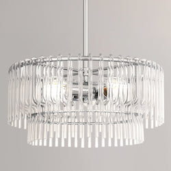 Urban Ambiance - Pendant - UQL5920 Contemporary Indoor Pendant, 8.75''H x 18''W x 18''D, Polished Chrome Finish, Rothwell Collection -