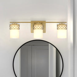 Urban Ambiance - Bath Light - UQL5931 Modern Indoor Bath Light, 7.5''H x 24.25''W x 6''D, Aged Brass Finish, Bayreuth Collection -