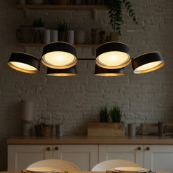 Urban Ambiance - Chandelier - UQL6032 Modern Indoor Chandelier, 4.50''H x 40.00''W x 21.00''Dep, Matte Black Finish, Elyria Collection -