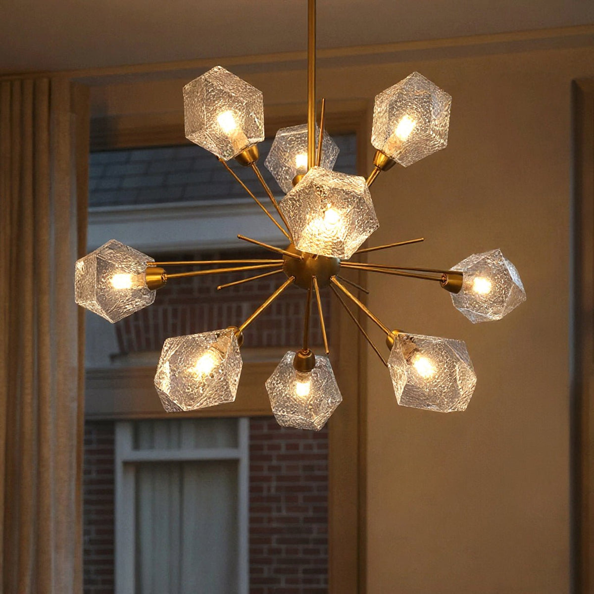 chandelierデスク EDISLIVE Calzada Decor 20-Light Gold Dandelion Firework Chandelier