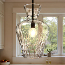 Urban Ambiance - Pendant - UQL6390 Casual Indoor Pendant, 18.00''H x 12.00''W x 12.00''Dep, Matte Black Finish, Lacey Collection -