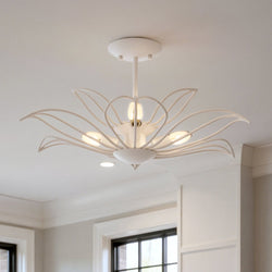 Urban Ambiance - Ceiling Light - UQL6530 Eclectic Indoor Ceiling Light, 11.25''H x 22.00''W x 22.00''Dep, Warm White Finish, Kearny Collection -