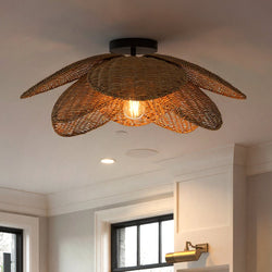 Urban Ambiance - Ceiling Light - UQL6570 Coastal Indoor Ceiling Light, 8.75''H x 22.00''W x 22.00''Dep, Matte Black Finish, Brea Collection -