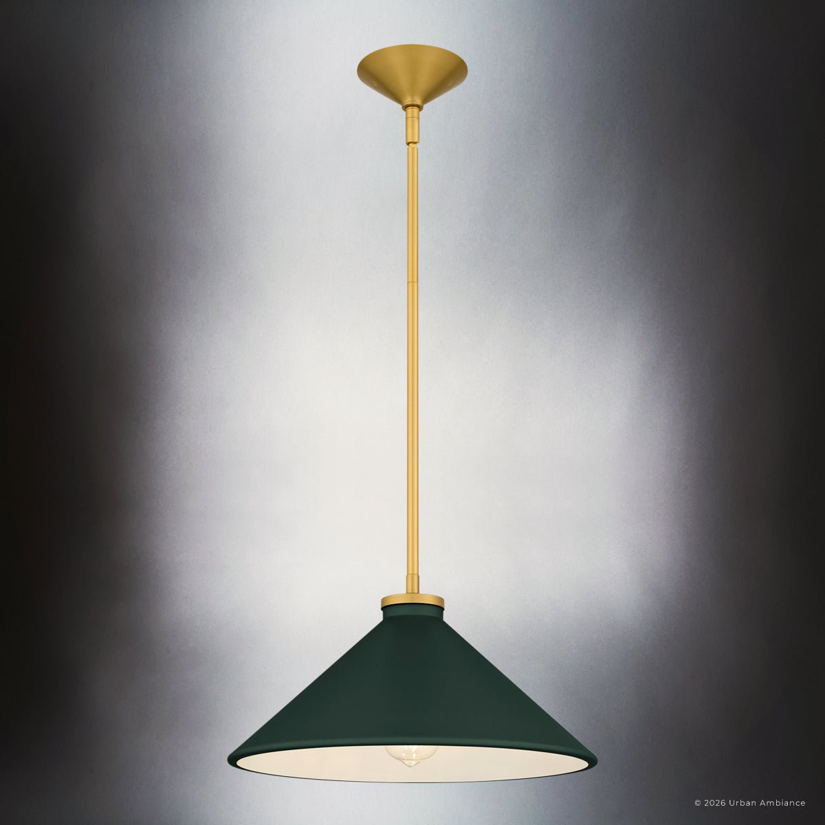 UQL6681 Mid-Century Modern Indoor Pendant, 7.5''H x 14''W x 14