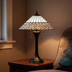 Urban Ambiance - Table Lamp - UQL7250 Craftsman Indoor Table Lamp, 24.50''H x 16.00''W x 16.00''Dep, Matte Black Finish, Campbell Collection -