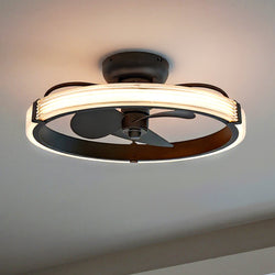 Urban Ambiance - Ceiling Fan - UQL9160 Contemporary Indoor Ceiling Fan, 8.75''H x 23.75''W x 23.75''Dep, Matte Black Finish, Moers Collection -