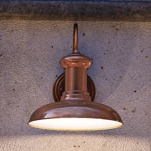 UHP1026 Luxe Industrial Chic Outdoor Wall Light, 12.375"H x 12"W, Solid Copper Finish, Palermo Collection